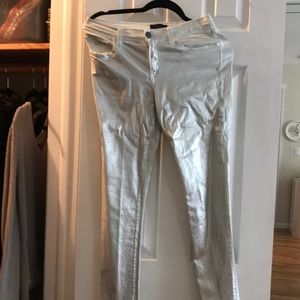 Silver metallic jeans
